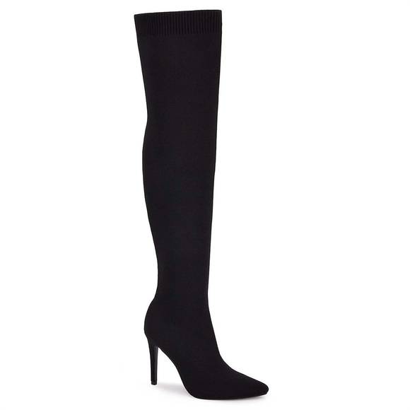 NEW ANDREA women's over the knee sock boots in black - Picture 1 of 4